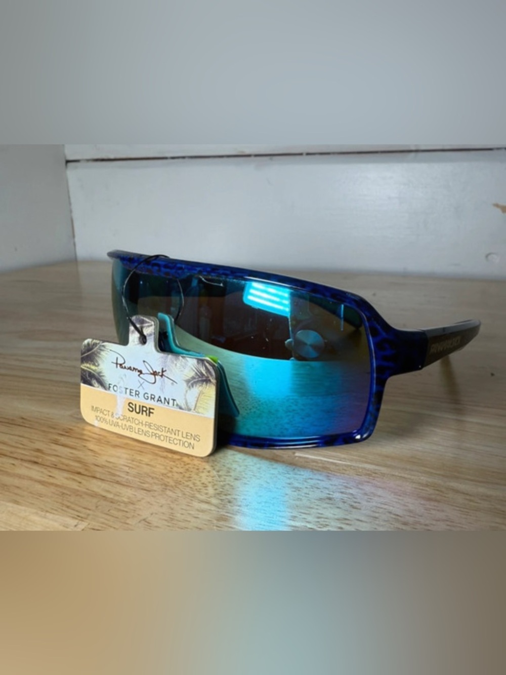 NWT-Foster Grant Surf Mirrored Wrap Sunglasses - Blue